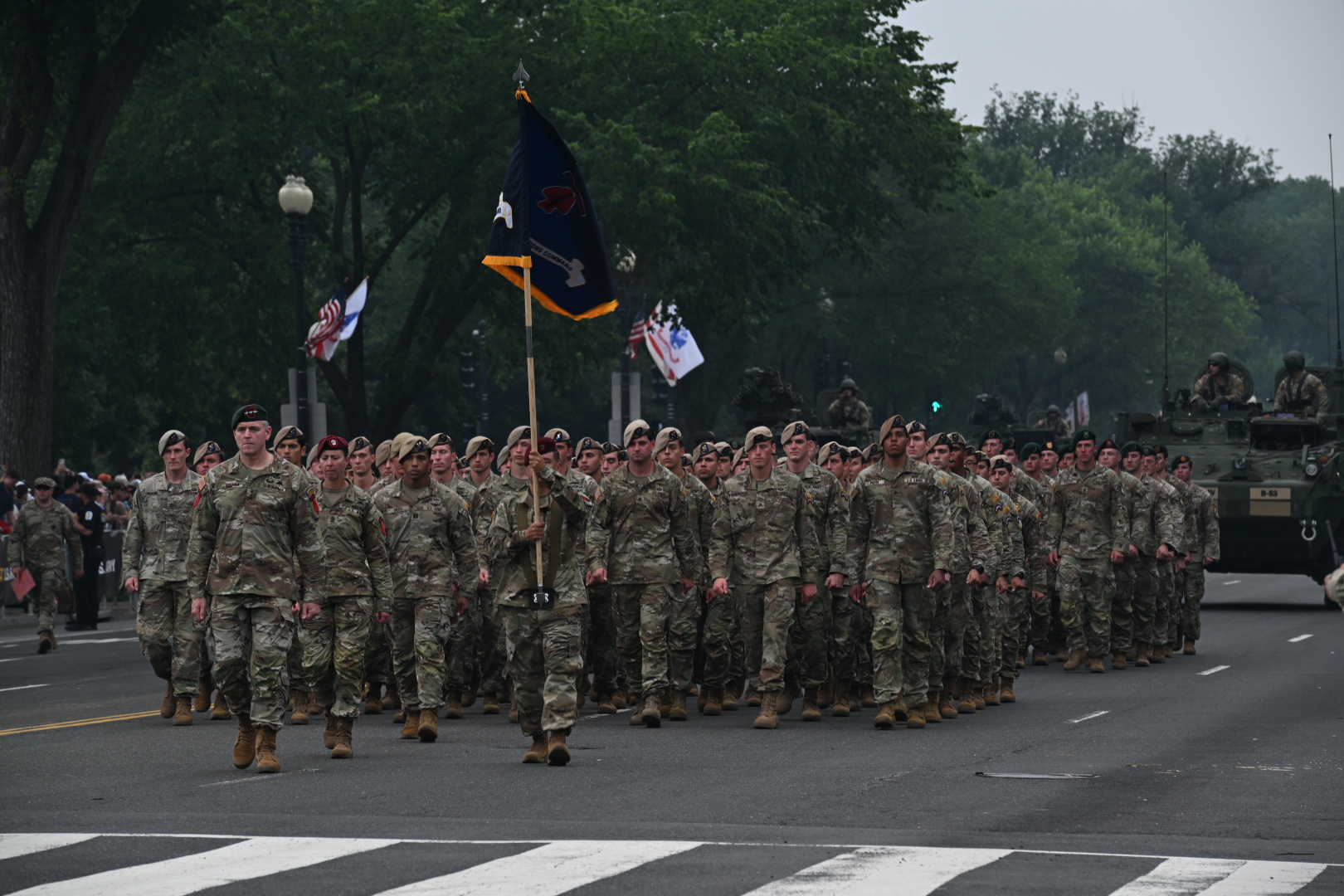 U.S. service members standing in formation